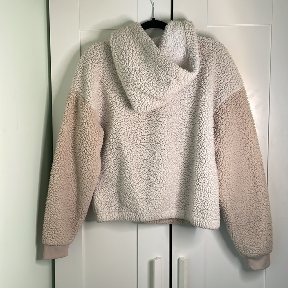 American Eagle Sherpa Quarter Zip Hoodie - Size Medium - Picture 4 of 8
